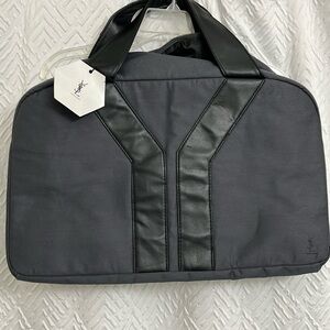 YSL Black and Gray Weekend Duffel Bag